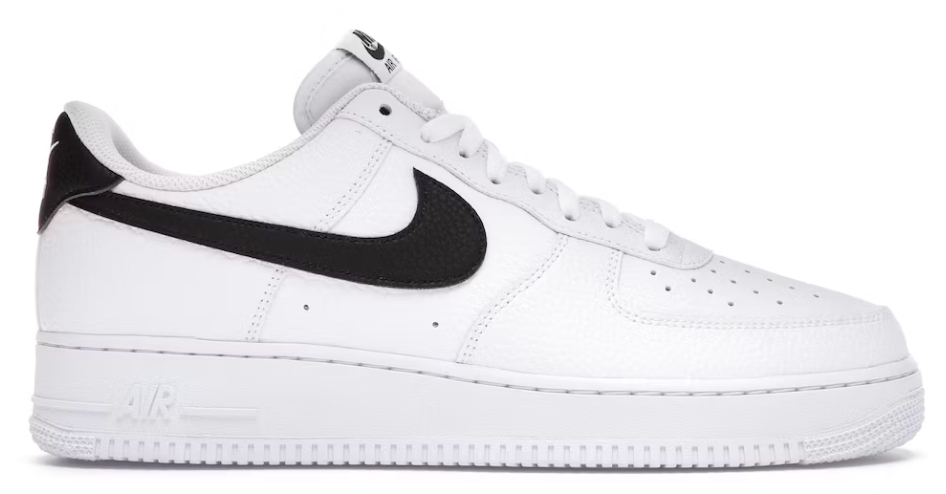 Nike Air Force 1 Low &#39;07 White Black Pebbled Leather