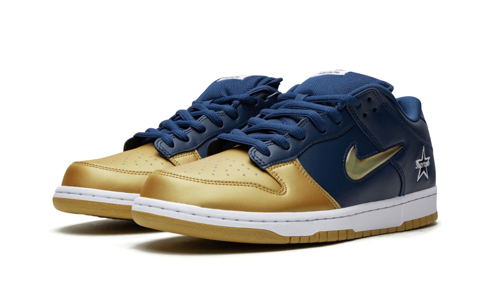 Nike SB Dunk Low Supreme Jewel Swoosh Gold - Dunk SB - Pirri - Dunk SB Blauw