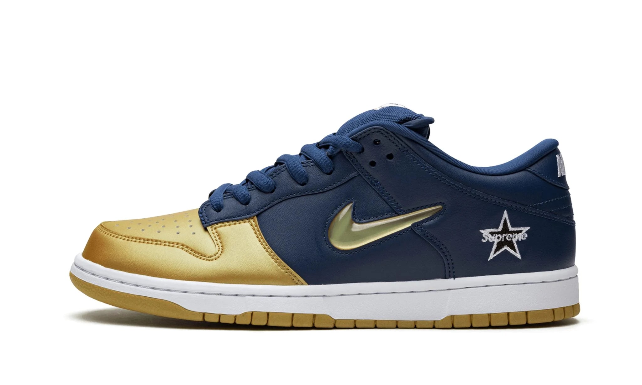 Nike SB Dunk Low Supreme Jewel Swoosh Gold - Dunk SB - Pirri - Dunk SB Blauw